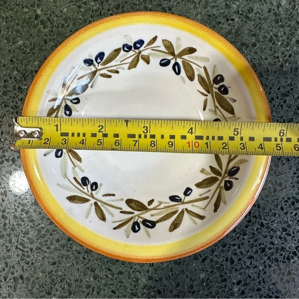 Williams Sonoma Tuscan Olives Made in Italy Hand Painted Dipping Bowls Set of 4
